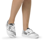 Women's Premium White Black Stripes Lace-Up Canvas Shoes TRONFORM 2024 Winter Collection - TRONFORM