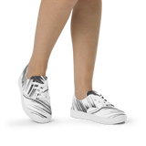 Women's Premium White Black Stripes Lace-Up Canvas Shoes TRONFORM 2024 Winter Collection - TRONFORM