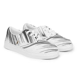 Women's Premium White Black Stripes Lace-Up Canvas Shoes TRONFORM 2024 Winter Collection - TRONFORM